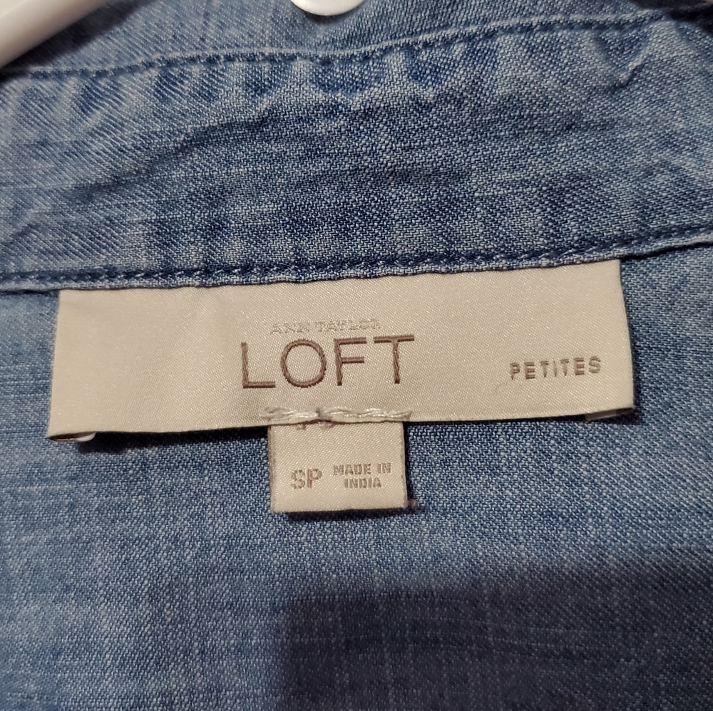 Loft Chambray Button Down Blouse - image 2